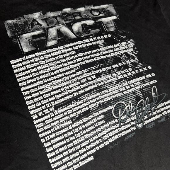 Vintage 2000s Dale Earnhardt NASCAR T-Shirt 2XL Black Chase Authentics Racing - Picture 7 of 7
